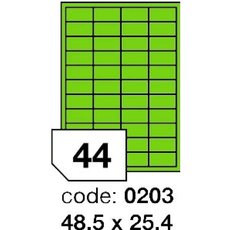 Etikety RAYFILM,A4/100lst(1) 48,5x25,4mm,zelen fluo laser/copy R0130.0203