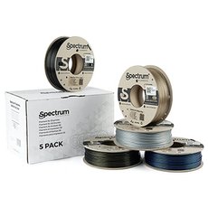 Spectrum 3D filament, PLA Glitter, 1,75mm, 5x250g, 80753, mix Aurora Gold, Volcano Grey, Silver Meta