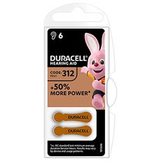 Baterie zinkovzdun, ZA312, PR41, AC312, DA312, do naslouchadel, Duracell, blistr, 6-pack, 42433