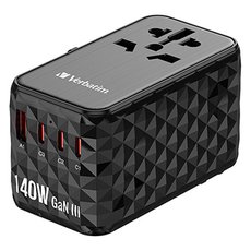 Cestovn adaptr univerzln UTA-10 GaN III Verbatim, 2x USB-C PD a QC 4+, 1x USB-C PD 3.0, 1x USB-A