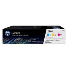 HP originln toner CF341A, HP 126A, CMY, 1000str., 900g, 3ks