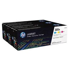 HP originln toner CF370AM, HP 305A, CMY, 7800 (3x2600)str., 3x900g, 3ks