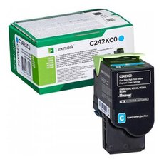 Lexmark originln toner C242XC0, cyan, 3500str., extra high capacity, return