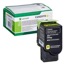 Lexmark originln toner C242XY0, yellow, 3500str., extra high capacity, return