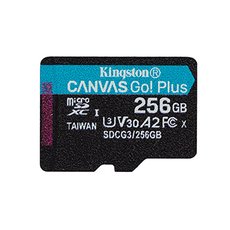 Kingston pamov karta Canvas Go! Plus, 256GB, micro SDXC, SDCG3/256GBSP, UHS-I U3, A2, V30