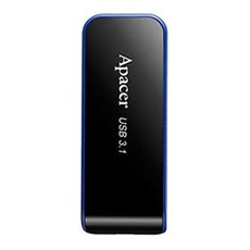 Apacer USB flash disk, USB 3.0, 64GB, AH356, ern, AP64GAH356B-1, USB A, s vsuvnm konektorem