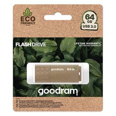 Goodram USB flash disk, USB 3.0, 64GB, UME3 ECO FRIENDLY, hnd, UME3-0640EFR11, USB A, s krytkou