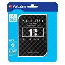 Verbatim extern pevn disk, Store N Go, 2.5&quot;, USB 3.0 (3.2 Gen 1), 1TB, 53194, ern