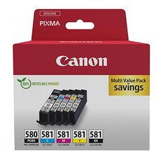 Canon originln ink PGI-580 PGBK/CLI-581 CMYK, 2078C007, CMYK, blistr, 1*11.2 + 4*5.6ml, 5-pack