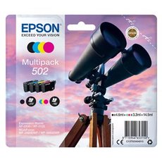 Epson originln ink C13T02V64010, 502, T02V640, CMYK, 550str., 3x3.3/4.6ml