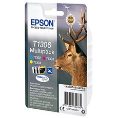 Epson originln ink C13T13064022, T1306, cyan/magenta/yellow, blistr, 30,3ml