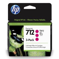 HP originln ink 3ED78A, HP 712, magenta, 29ml, 3-pack