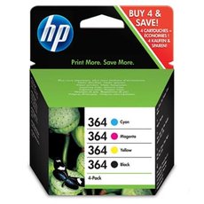 HP originln ink N9J73AE, HP 364 Combo pack, CMYK, 4-pack + paper