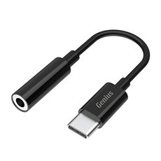 USB/Audio pevodnk, USB C samec - Jack (3.5mm) samice, stereo, ern, Genius ACC-C100