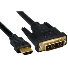 Video kabel DVI (18+1) samec - HDMI samec, 2m, pozlacen konektory, ern