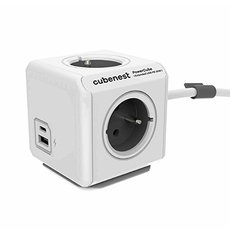 Cubenest - PowerCube, 3m, Extended USB, ed, POWERCUBE, 4 zsuvky, USB A+C, PD 20W