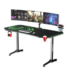 ULTRADESK Hern stl FRAG XXL GREEN, 160 x 75 cm, 75 cm, drk npoj a sluchtek, stojan BEAM, s ce