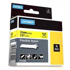 Dymo originln pska do tiskrny ttk, Dymo, 18490, ern tisk/lut podklad, 3.5m, 12mm, RHINO f