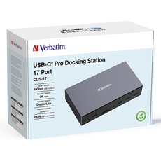 Dokovac stanice Verbatim, USB-C Pro, 17-port, HDMI, RJ45, microSD, USB-A 3.2, ed