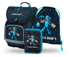 BAAGL 3 SET Ergo Minecraft Blue Axe: aktovka, penl, sek