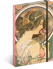 NOTIQUE Notes Alfons Mucha  Petrkl, linkovan, 13 x 21 cm