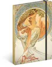 NOTIQUE Notes Alfons Mucha  Poezie, linkovan, 13 x 21 cm