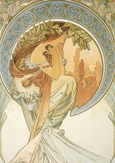 Pohled Alfons Mucha  Poetry, krtk