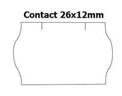 Etikety cenov 26x12mm/36kot (1500et) Contact bl zaoblen