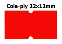 Etikety cenov 22x12mm/42kot (1250et) Cola-ply erven signln obdlnkov