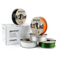 Spectrum 3D filament, Premium PCTG, 1,75mm, 5x250g, 80751, mix Arctic White, Traffic Black, Pure Ora