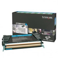 Lexmark originln toner C736H1CG, cyan, 10000str., high capacity, return