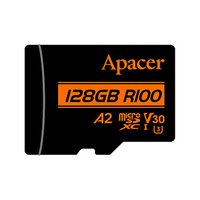 Apacer pamov karta V30 A2, 128GB, micro SDXC, AP128GMCSX10U8-R, UHS-I U3 (Class 10), s adaptrem