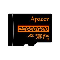 Apacer pamov karta V30 A2, 256GB, micro SDXC, AP256GMCSX10U8-R, UHS-I U3 (Class 10), s adaptrem