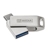 MyMedia MyDual USB 3.2 Gen 1, USB 3.2 Gen 1, 16GB, 69268, stbrn, 69268, USB A / USB C, s otonou