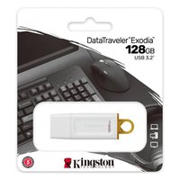 Kingston USB flash disk, USB 3.0, 128GB, DataTraveler Exodia, bila, KC-U2G128-5R, USB A, s krytkou