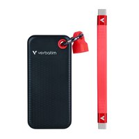 SSD Extern Verbatim Pocket SSD Black/Red, 32196, 2000GB, ern, M.2, obsahuje USB C kabel a pytlk,