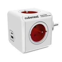 Cubenest - PowerCube, 0.1m, Original USB PD 20W, A+C, erven, POWERCUBE, 4 zsuvky, USB A+C, Power