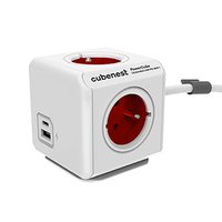 Cubenest - PowerCube, 1.5m, Extended USB PD 20W, A+C, erven, POWERCUBE, 4 zsuvky, USB A+C, Power