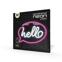 Neon LED Light HELLO pink white Bat + USB FLNE15 Forever Light