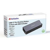 Dokovac stanice Verbatim, USB-C Pro, 15-port, 2x HDMI, RJ45, microSD, USB-A 3.1, USB-C 3.1, ed