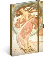 NOTIQUE Notes Alfons Mucha  Tanec, linkovan, 13 x 21 cm