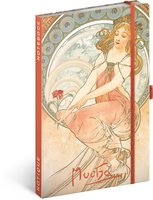 NOTIQUE Notes Alfons Mucha  Malstv, linkovan, 13 x 21 cm