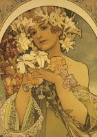 Pohled Alfons Mucha  Flower, krtk