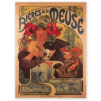 Plakt Alfons Mucha Bieres, 24 x 32 cm