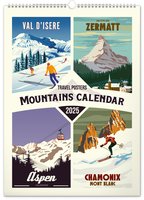NOTIQUE Nstnn kalend Cestovatelsk plakty  hory 2025, 33 x 46 cm