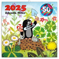NOTIQUE Poznmkov kalend Krteek 2025, s 50 samolepkami, 30 x 30 cm