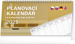 NOTIQUE Stoln kalend Plnovac s evropskmi svtky 2025, 25 x 12,5 cm