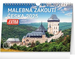NOTIQUE Stoln kalend Malebn zkout eska 2025 s extra velkm kalendriem, 30 x 21 cm