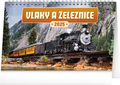 NOTIQUE Stoln kalend Vlaky a eleznice 2025, 23,1 x 14,5 cm